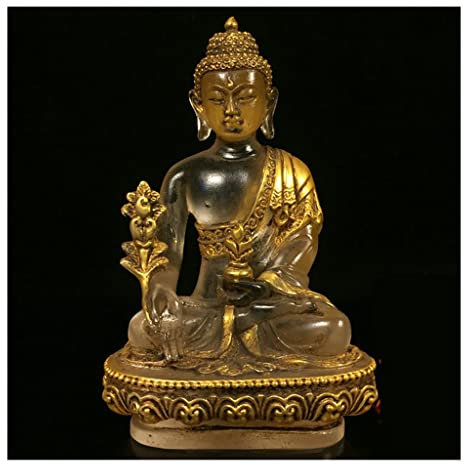 WIPPWER Zen Dekoration Heimtextilien Glas Buddha Statue Weihe Tisch Ornament Wohnzimmer Statue Sammlung Buddah Dekoration