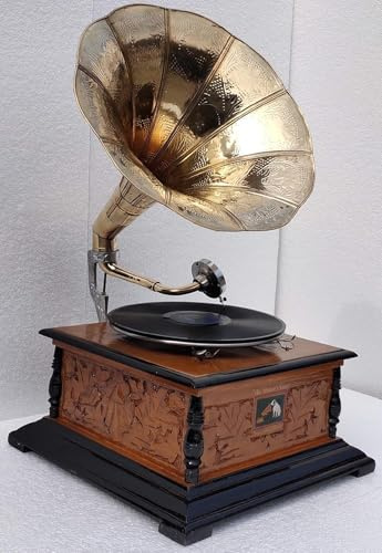 Antique Vintage Replica Gramophone, Phonograph New Working Gramophone Speaker with Free one Songs Disk