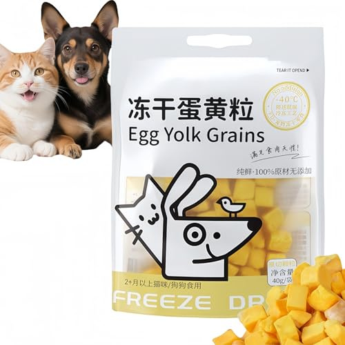 Pets Natural Quail Egg Yolk Freeze,Dried Cat Treats Toppers,Pets Cat Snacks Dog Snacks,Fresh Quail Egg Yolk Dog Treats,Freeze Dried Raw Food Chicken Formula,Freeze Dried Quail Eggs for Cats