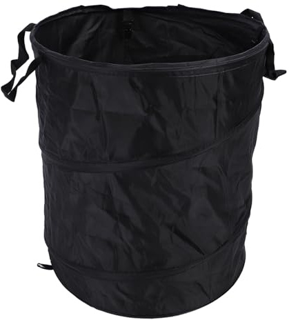 ZASCHMOY Contenedor de Basura Plegable de Gran Capacidad, 90L, Bote de Basura Portátil para Acampar, para Pícnic Al Aire Libre, Jardinería, Tela Oxford (BLACK)