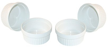 ToCi 6 moldes para soufflé de 11 cm de diámetro, para crema brûlee, para horno, de cerámica, 260 ml cada uno, para postre o pastel