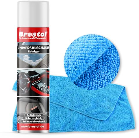 Universel SET1 (7007) 1 x 400 ml + 1 x Chiffon universel –-Nettoyant universel Mousse Nettoyant Vitres Mousse Nettoyant pour disques vinyle miroir