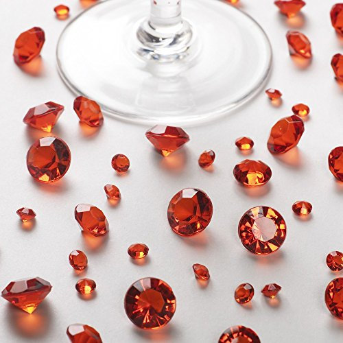 Tischkristalle rubinrot ca. 100 g - Tischdeko Hochzeit rubinrot - Premium Deko-Diamanten Deko-Kristalle Dekosteine Diamantkristalle rubinrot