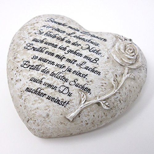 Trauer-Shop, Trauerherz, Herz mit Spruch : Bewahr Mein Erinnern wie einen Lebenskuss. So bleib ich in der Nähe. 18cm. 1 Stück