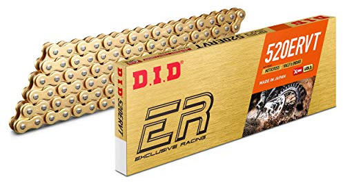 DID Cadena 520ERVT (Oro y Oro) - Longitud: 120 eslabones con unión remachada (ZJ)