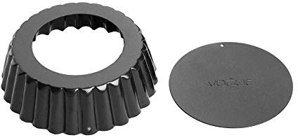 Vogue Non Stick Quiche Tin Loose Base - 200mm 7 3/4 | Fluted edges deliver a professional presentation, while the 7 3/4 size offers everyday commercial kitchen utility.