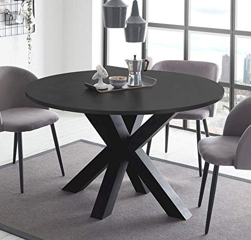 storado.de Esstisch ausziehbar schwarzstahl 130x78 cm Big System Rund Stern 130 Auszug