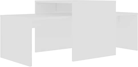 vidaXL Couchtisch Set Beistelltisch Satztisch Sofatisch Kaffeetisch Wohnzimmertisch Teetisch Telefontisch Weiß 100x48x40cm Holzwerkstoff