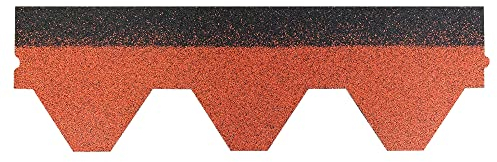 Isolbau Dachschindeln Hexagonal Dreieck - Dachpappe als Bedachung für Gartehaus, Vogelhaus, Hundehütte - Ziegelrot, 6 m² (2 Pakete)