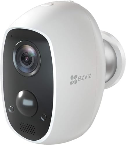 EZVIZ C3A 1080P Caméra Surveillance WiFi Extérieure sans Fil, avec Batterie Rechargeable 5500mAh, Détection de Mouvement PIR, Vision Nocturne, Audio Bidirectionnel, IP65
