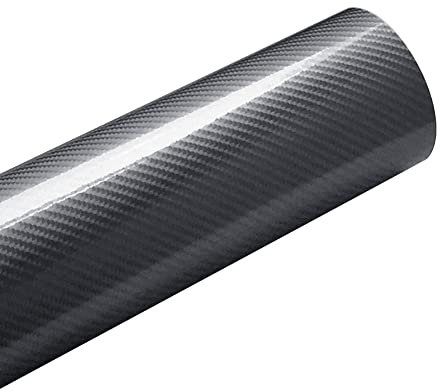 ikasus 5D Carbon Fiber Autofolie Auto Folie Blasenfrei mit Luftkanälen Vinyl Wrap Auto Schutzfolie wasserdicht Anti-UV DIY Auto Schutzfolie autoaufkleber Dekorieren, 50cm x 152cm, grau