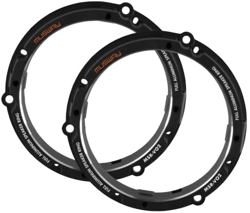 Musway MSR-VO2 | 16,5 cm Lautsprecher-ADAPTERRINGE (1 Paar/3+4-Loch) AUS Aluminium FÜR Volkswagen/SEAT/Skoda