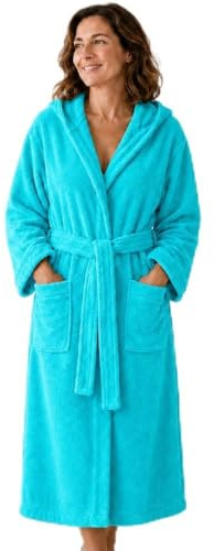 SABANALIA Albornoz Mujer Hombre Rizo Capucha 100% Algodón | Rizo americano 420gr/m2, cuello smoking, doble bolsillo, cinturón ajustable. Tallas S-XXL, 5 colores.