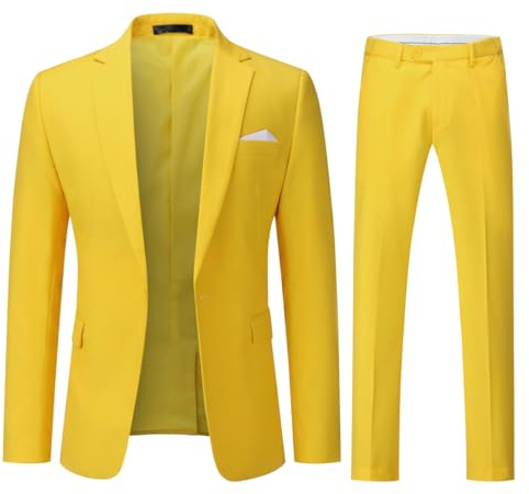 YOUTHUP Herr 2-delad slim fit kostym 1 knapp business bröllopskostym formell blazer och byxor