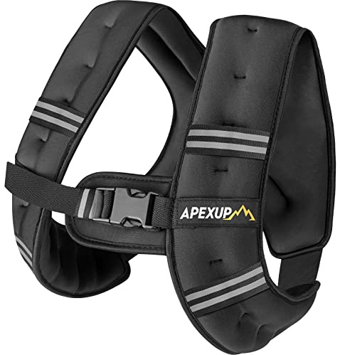 APEXUP 10lbs Weighted Vest Men Women, Weight Vest for Women Workout Equipment for Strength Training Running (Black)