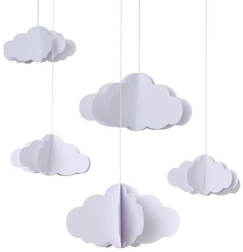 Ginger Ray HBA-108 Hängedekoration 3D Wolken Weiß
