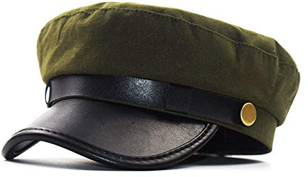 Chauffeurhut für Herren und Damen, klassische Vintage-Newsboy-Kappe, Kostüm, Hüte, Baskenmütze, Grün (Army Green), Einheitsgr��e
