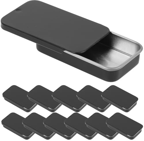 UPKOCH Metallbox Klein Mit Schiebedeckel 12 Stck. Kleine Behälter Mit Deckel Aus Eisen 2.36 X 1.34 X 0.39 in Für Balsam Bonbons Schmuck Und Tragbare Aufbewahrung