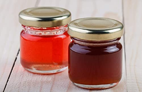 KWARE 25x30ml,41ml Mini Jam Jars Including Gold Twist Off lids and Ideal for Samples, Breakfast portions, Wedding Favours and Gifts (41ml jam jar)