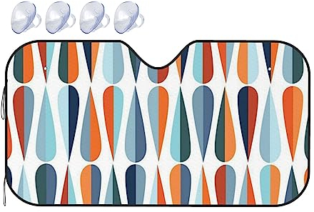 Pare-soleil de pare-brise de voiture moderne rétro avec formes de goutte, pare-soleil pliable universel pour voiture, camion, SUV Accessoires