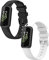 2 Pack Straps Compatible with Fitbit Inspire 3 Strap, Adjustable Wristband Silicone Sport Band for Fitbit Inspire 3 Activity Tracker (Black/White)