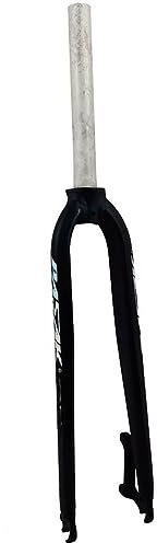 26/27,5-Zoll-Mountainbike-Starrgabeln Scheibenbremse MTB-Fahrradgabel QR 9x100mm Ultraleichtes gewindeloses gerades Rohr 1-1/8-Vordergabel aus Aluminiumlegierung (Farbe: Schwarz, Größe: 26) (S
