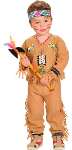 W WIDMANN MILANO Party Fashion Costumi indiani | Walla Walla Tomahawk Indiano Marrone Washington Costume Bambino | Taglia 98 | Costume di carnevale | Vestiti