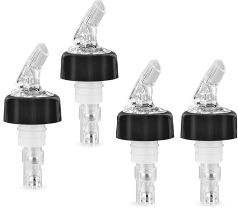 TEKONDA 4 Stück 2cl Schnapsspender Ausgießer Spirituosen Flaschenausgießer Dosierer Bar Zubehör Geeignet für Weine, Spirituosen, Cocktails