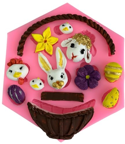 HIRAIDAI Fondant Form 2 Stück Fondantformen Hase Lamm Osterei Blume Kuchendekoration