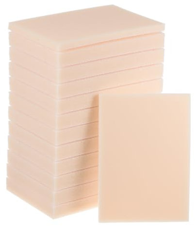 QUARKZMAN 24pz Spugna Abrasiva 4 x 2-3/4 Tampone Spugne Abrasive 1200-1500 Grana Levigatura a Mano Fogli Carta Vetrata Bagnata Asciutta per Modelli Metallo Mobili Lucidatura, Beige