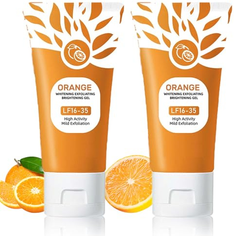2PC Sheghy Orange Exfoliante Gel Scrub,Skin Care Scrub Peeling Gel for Face and Body,Deep Cleansing Moisturizing Facial Exfoliator gel,Orange Gentle Exfoliating for Pore Cleansing and Tightening