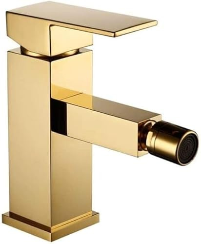 Bathroom Faucet Brass Square Style Gold Finish Bidet Single Lever Mixer Water Tap Bidet Fitting Taps