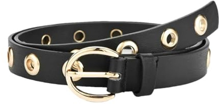 Wvapzxx Punk-Rock-Gürtel für Damen, Vintage-Bund, Nietengürtel, Schwarz , 105CM