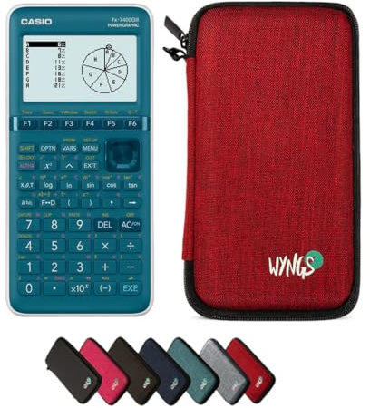 Casio fx-7400GIII inkl. WYNGS Schutztasche Rot - Grafikrechner - Basic Set