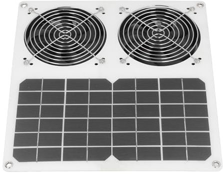 SEAFRONT Doppio Ventilatore da 100 W con Pannello Solare per Serra per Pollai, Estrattore Solare Impermeabile per Interni Ed Esterni