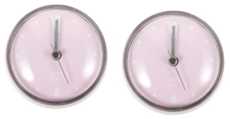 Ciieeo 2St Badezimmeruhr Wanduhr wasserdichte Uhr Saugnapfuhr für die Dusche Baduhr mit Saugnapf Mini-Duschuhr Badezimmer-Timer Retro- Wandverzierung dekorative Uhr Kieselgel Rosa