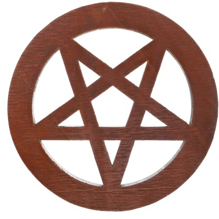 Cabilock 5 Pz Tappetino in legno pentagramma Home decor rituals scodella retrò ornamento dell'altare ornamenti d'altare arredamento tegole d'e in legno decorazione dell'e di