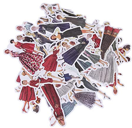 ERINGOGO 2packungen Vintage Charakter Aufkleber Selbstklebende Dekorationsaufkleber Für Scrapbook Und Journaling Pro Packung Retro-Stil Für Kreative -projekte