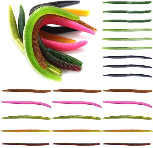 Lifter Lures Mix 24 stycken larviga ost 14 cm, larva färgmask ost öringbete öring fiskedrag, salt fiske mighty, öringsfiske av PVC, mjuk betesmask, senkos, spagettimask, basplattimask