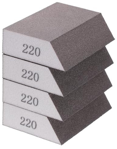 HARFINGTON 4pcs Sanding Sponge Blocks 1000 Grit Sanding Sponge with Angled Edge 4x2.8x1, Washable and Reusable Foam Sanding Block for Polishing Kitchen Metal Wood Drywall Home