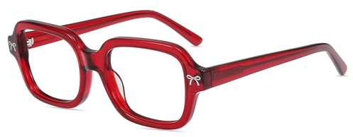 firmoo Blaulichtfilter Brille Damen ohne Sehstärke Bow Muster Rechteckiger Rahmen Niedlich Brille für Computer Bildschirme Gaming