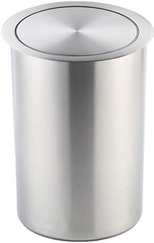 SdaryWare Couvercle pivotant pour Poubelle de Cuisine en Acier Inoxydable, couvercles de comptoir encastrés Ronds, Couvercle de Poubelle encastré pour comptoir intégré, poubel(Argent grand-304)
