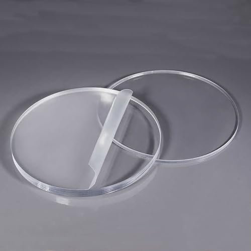 Runde Acrylplatten, 2 Stück, klare runde Acrylscheiben, 300 mm Durchmesser, 2–10 mm Dicke, transparenter Kunststoffkreis for Heimwerkerarbeiten, Ausstellungen und Projekte(2mm)
