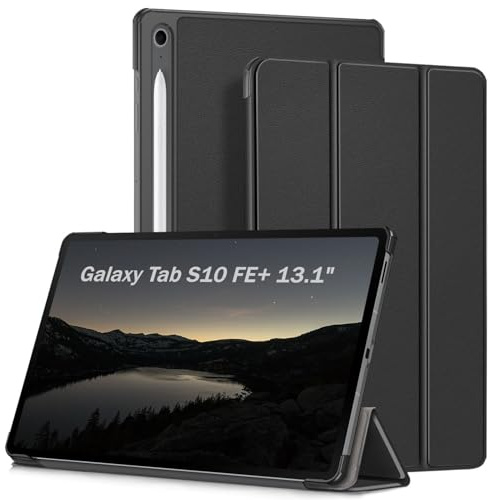 HEISHAYU Hülle für Samsung Galaxy Tab S10 FE+ Plus 13.1 Zoll (SM-X620) Tablet 2025, Schutzhülle mit Auto Schlafen/Wachen - Schwarz