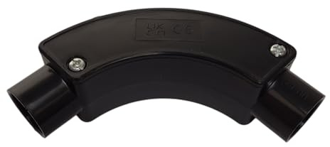 20mm Black PVC Conduit Inspection Bend - Pack of 5 | Cable management fitting for compatible electrical conduit systems