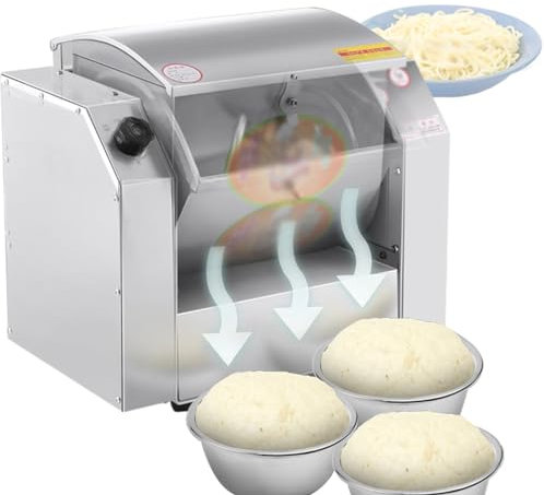 Commercial Dough Mixer, 3kg/5kg Kneading Capacity Flour Mixer Electric Kitchen Food Mixer Machine, Stainless Steel Bakery Equipment with Timing for Pasta Noodle Pizza Making,5kg