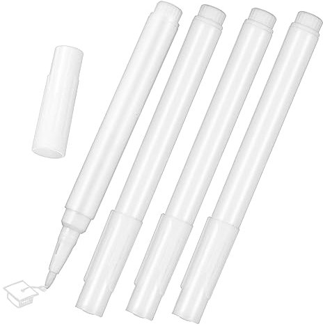 HORIALENCE 4 Pcs White Liquid Chalk Markers, Erasable Writing Pens round Tip, Smooth Ink for Car Windows, Glass and Mirrors, Creative for Schools and Crafts, Craft Pen
