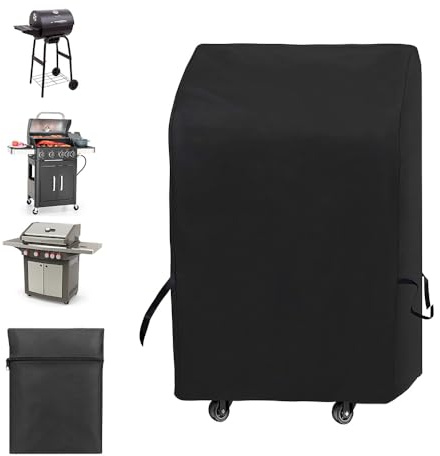 LYPPUL Housse Barbecue Exterieur, 82x66x110cm Bache de Protection pour Barbecue, Bache Barbecue Exterieur, 420D Oxford Imperméable Coupe, Anti-UV pour la Plupart des barbecues