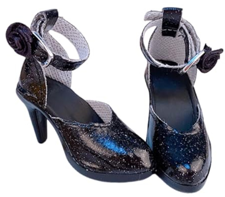 Qectial 1/6 Puppen High Heel Schuhe, Outfits für 61 cm Große Weibliche Actionfiguren, Bequeme Kleider, Elegante Puppenschuhe, Schwarz