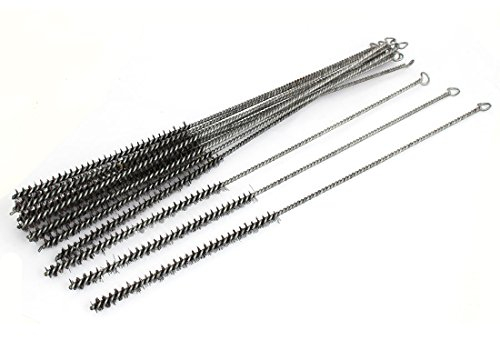 Aexit Brosse métallique en acier de nettoyage pour cylindre de tuyau rond 15 pièces CN477132L782292J